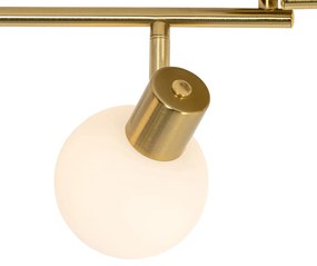 Faretto da soffitto oro con vetro opalino orientabile a 4 luci - Anouk