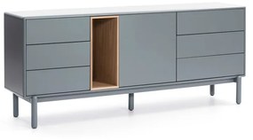 Cassettiera bassa blu-grigio 180x76 cm Corvo - Teulat