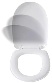 Sedile WC Copriwater Universale In Plastica Forma O Chiusura Morbida Ammortizzata 18'' 415X345mm Distanza Fori 125-180mm