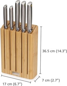 Set di coltelli con lama in acciaio inox e supporto 5 pz Elevate Bamboo – Joseph Joseph