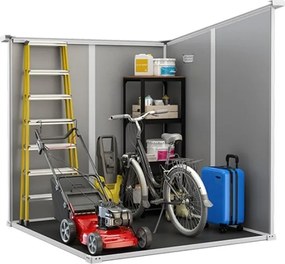 Casetta Da Giardino In Resina 183,5x185x200,5H Cm Manor 6x6 Pent Grigio Keter Addossabile