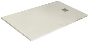 Piatto doccia in resina Strato bianco L 90 x L 80 x H 2.5 cm opaco effetto pietra