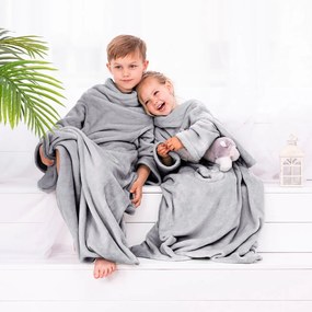 Coperta TV per bambini grigia con maniche Lazykids Lazy Kids - DecoKing