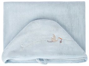 Asciugamano bambino in cotone blu con cappuccio 80x135 cm Bebemarin - Foutastic