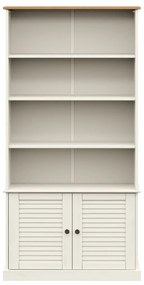 Libreria vigo 85x35x170 cm in legno massello di pino bianco