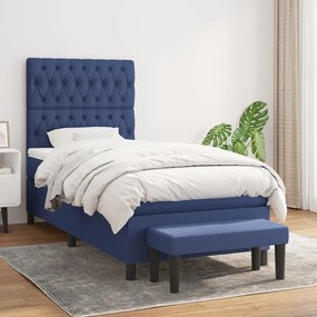 Giroletto A Molle Con Materasso Blu 90x190 Cm İn Tessuto /