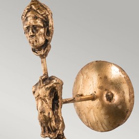 Applique Contemporanea Fragment Acciaio Foglia Oro Materie Plastiche 1 Luce E27