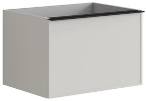 Mobile da bagno sospeso sotto lavabo L 60 x H 40 x P 45.5 cm grigio laccato opaco, 2 cassetti Pixel frame