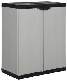 Armadietto Da Giardino Con 1 Ripiano Grigio E Nero 68x40x85 Cm /