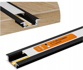 Profilo da incasso per strisce LED 1 m nero/bianco