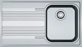 Lavello integrato 1 vasca in inox argento FRANKE Smart L 50 x L 86 cm, sgocciolatoio a sinistra