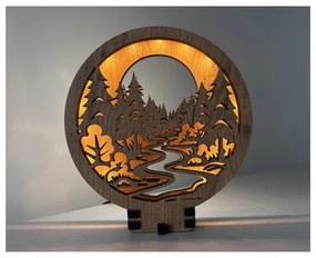 Li-Go 23580/DUB2 - Lampada da tavolo decorativa dimmerabile a LED, 12W/230V, 20x22 cm, rovere lucido