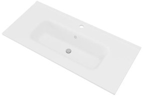 Lavabo da incasso con bordo a vista rettangolare Cielo L 100 x H 14 x P 46 cm in ceramica bianco lucido