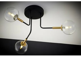 Jupiter 2039 - Lampadario a sospensione con supporto rigido BURANO 3xG9/10W/230V nero/oro/limpido