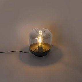 Lampada da tavolo di design nera con vetro oro e fumé - Kyan