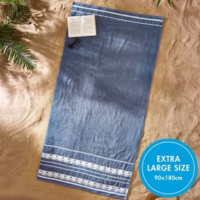 Telo mare blu in cotone 90x180 cm Anchors – Catherine Lansfield