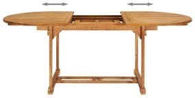 Set da pranzo da giardino 7 pz in legno massello di teak