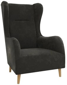 Poltrona in velluto grigio scuro Carole - Ropez