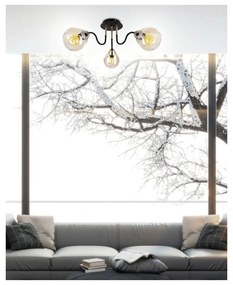 Apparecchio da soffitto con paralume in vetro in nero e oro Unica - Candellux Lighting