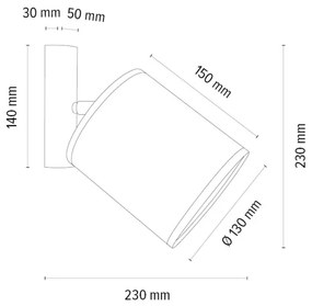 Spot-Light 2017400711553 - Applique orientabile da parete BENITA 1xE27/25W/230V rovere