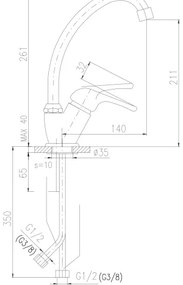 RAV Slezák SA006.0/1 - Miscelatore per lavello SAZAVA 26,1 cm, cromo lucido