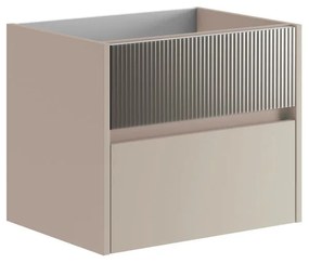 Mobile da bagno sotto lavabo Niwa beige laccato opaco L 59.5 x H 50 x P 45.5 cm 2 cassetti, lavabo non incluso