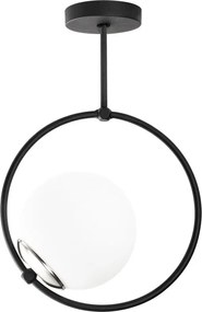 Lampadario nero con paralume in vetro Chandelier – Opviq lights