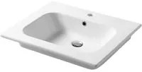 Lavabo a consolle in ceramica bianca lucida serie Qubo Square 51 Disegno-Ceramica 61cm