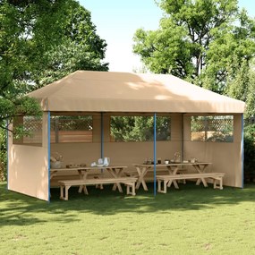 Tendone Per Feste Pieghevole Pop-up Con 3 Pareti Beige /