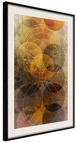 Poster  Golden Circles  Cornice Quadri Cornice nera con pass-partout, Larghezza x Altezza Home decor 20x30