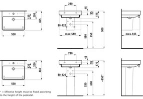 LAUFEN H8109620001041 - Lavabo da appoggio/sospeso PRO 55x46,5 cm ceramica/bianco