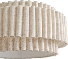 Paralume Japandi in lino beige 35/35/18 - Scalloped
