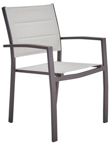 Sedia da giardino in alluminio con braccioli Orion Beta II NATERIAL, seduta in textilene marrone
