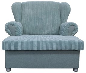 Chaise longue blu polveroso con rivestimento in velluto a coste Lord – Ropez