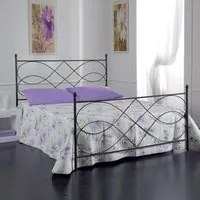 Letto in ferro matrimoniale con pediera SOSPIRO Nero 166x208x h128 cm