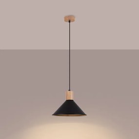 Sollux SL.1320 - Lampadario a sospensione con filo JAGA 1xE27/15W/230V diametro 30 cm nero