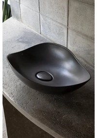 Lavabo da appoggio Ohtake irregolare in ceramica L 55 x H 8.7 cm nero