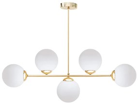 Lampadario a sospensione con supporto rigido FIRA 5xE27/60W/230V oro