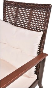 Sedia a dondolo in legno marrone scuro con tavolino Sinaloa - Garden Pleasure