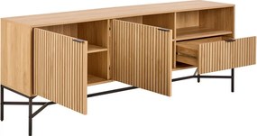 Cassettiera in colore naturale con effetto rovere 180x70x40 cm Jaipur - Actona