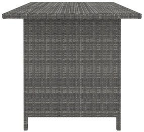 Tavolo da pranzo da giardino grigio 110x70x65 cm in polyrattan