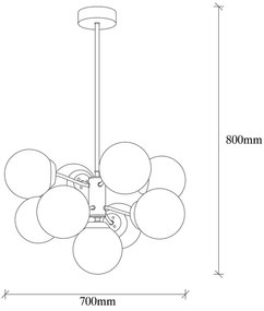 Sospensione in colore bianco-oro Mudoni - Opviq lights