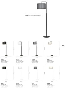 Piantana Contemporaneo Sigfrido Acciaio Nero Bianco 1 Luce E27 Ip20