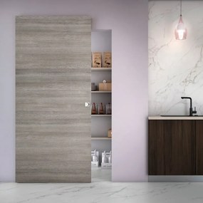 Porta scorrevole Space Grey Quadra in legno, L 101 x H 230 cm, con binario Invisibile