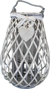 GEORGIE - lanterna in vimini tondo 15 x 36 cm