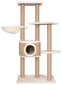 Albero per gatti con palo tiragraffi 126 cm in giunco