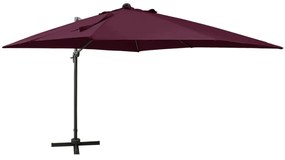 Ombrellone A Sbalzo Con Palo E Luci A Led Bordeaux 300 Cm /