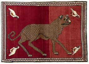 Gabbeh Tappeto 170 x 120 Rosso (Iran) Annodato A Mano