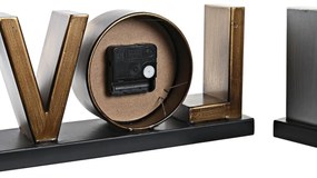 Orologio da Tavolo DKD Home Decor Love Rame Argentato Ferro (39 x 8 x 15 cm) (2 Unità)