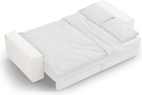 Divano letto bianco in tessuto bouclé 247 cm Jodie - Micadoni Home